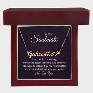 From Our First Meeting Personalized Gold Tone Heart Name Necklace Custom Gift